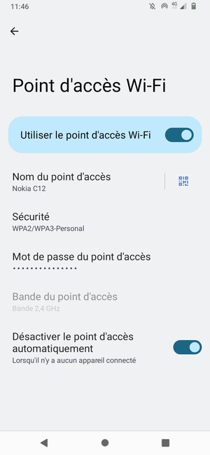 Votre téléphone est maintenant configuré pour être utilisé comme modem