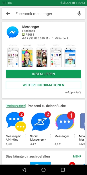 Wählen Sie die App