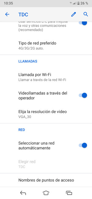 Desplácese y seleccione Nombres de puntos de acceso