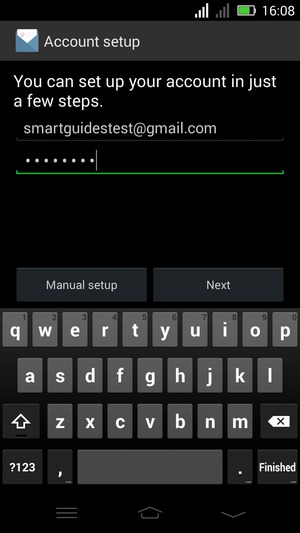 Enter your Gmail or Hotmail address and Password. Select Next