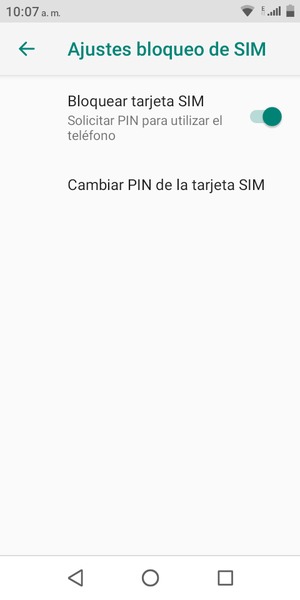 Seleccione Cambiar PIN de la tarjeta SIM