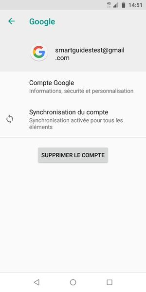 Sélectionnez Synchronisation du compte
