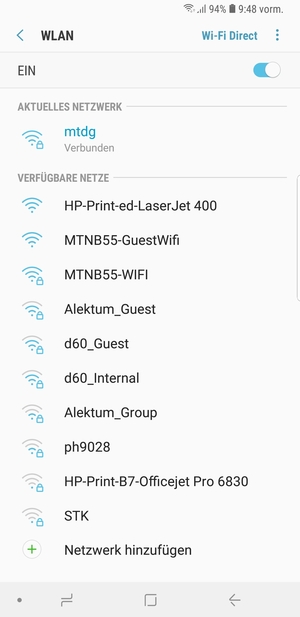 Sie sind nun mit dem WLAN-Netzwerk verbunden