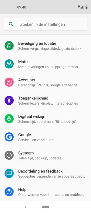 Scroll naar en selecteer Systeem