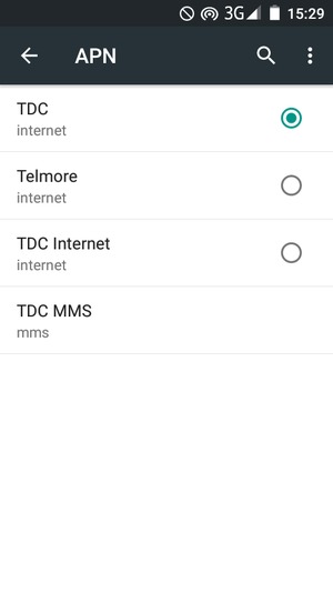Seleziona il punto di accesso Internet