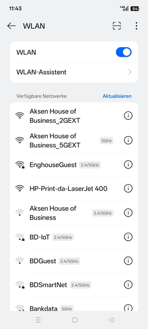 Wählen Sie das Wireless-Netzwerk, zu dem Sie eine Verbindung herstellen möchten