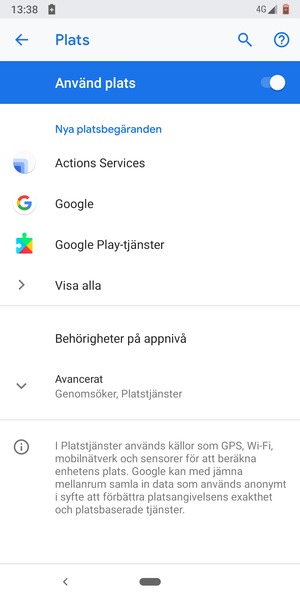 Stäng av Använd plats