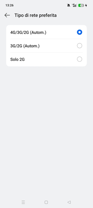 Seleziona la tua opzione preferita