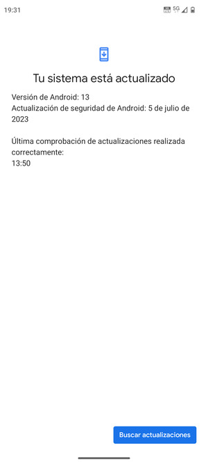Si su teléfono está actualizado, verá la siguiente pantalla