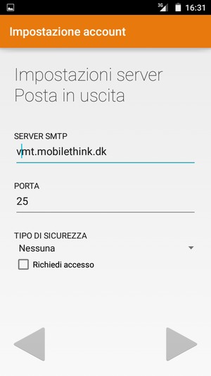 Deseleziona la casella di controllo Richiedi accesso e seleziona AVANTI