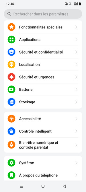 Faites défiler et sélectionnez Sécurité et confidentialité