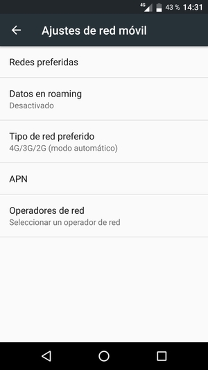 Seleccione Datos en roaming