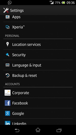Select Backup & reset