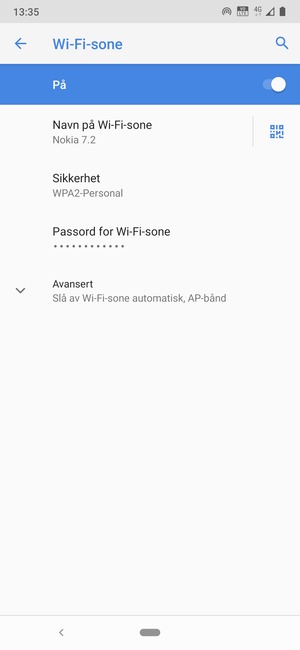 Telefonen din er konfigurert for bruk som et modem