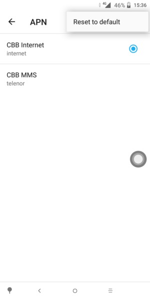 Select Reset to default