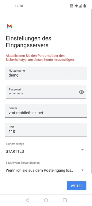 Wählen Sie Sicherheitstyp