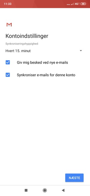 Vælg NÆSTE