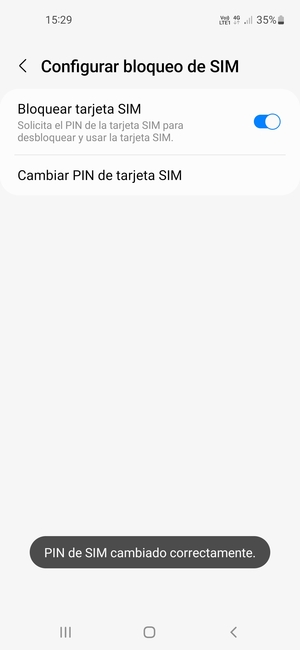 Su PIN de SIM ha sido cambiado