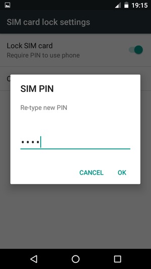 Confirm your new SIM PIN and select OK