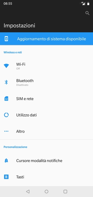 Seleziona Wi-Fi
