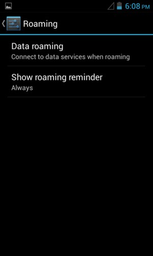 Select Data roaming