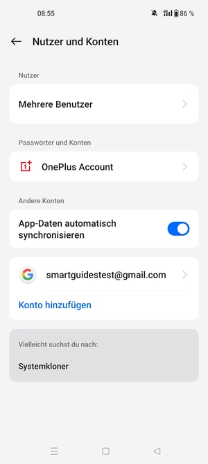 Wählen Sie Ihr Google Konto