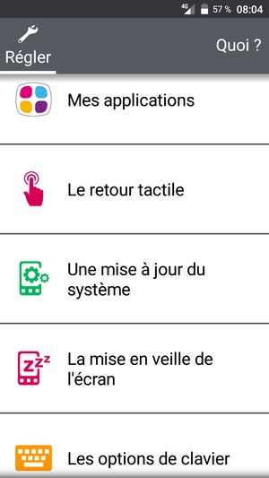 Faites défiler et sélectionnez Une mise à jour du système