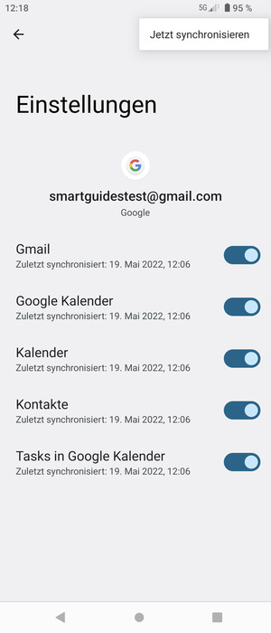 Wählen Sie Jetzt synchronisieren