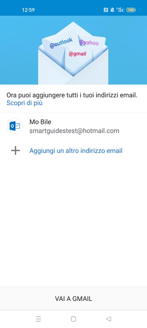 Seleziona VAI A GMAIL