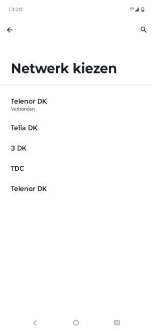 Selecteer een netwerkoperator uit de lijst