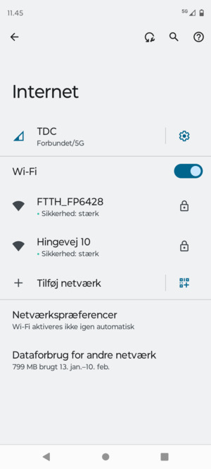 Vælg det trådløse netværk, du ønsker at oprette forbindelse til