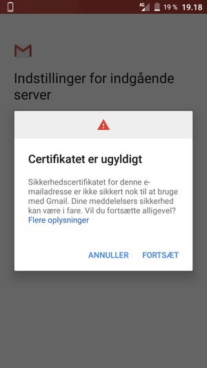 Vælg FORTSÆT