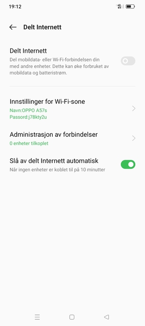 Velg Innstillinger for Wi-Fi-sone