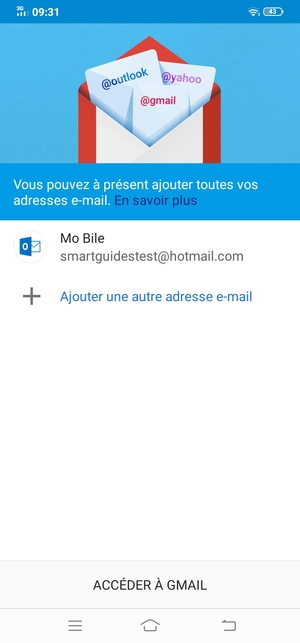 Sélectionnez ACCÉDER À GMAIL