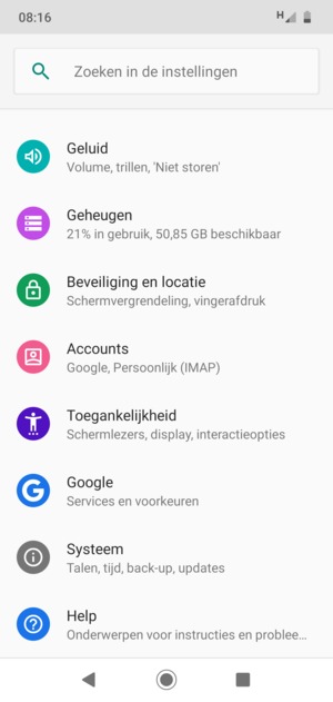 Scroll naar en selecteer Systeem