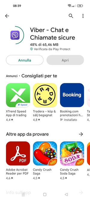 Attendi il completamento del processo di installazione