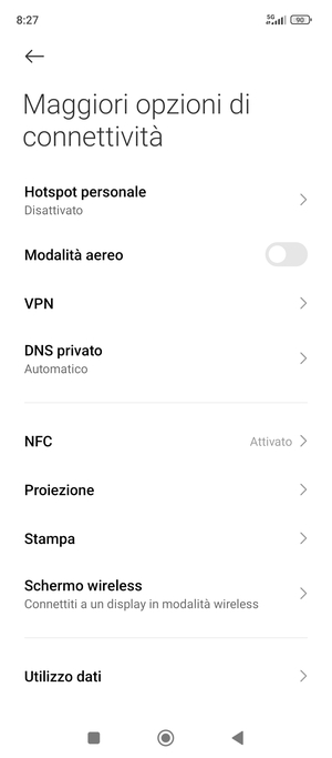 Seleziona Hotspot personale