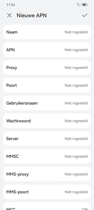Voer internetgegevens in