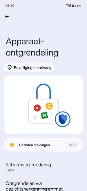 Selecteer Schermvergrendeling