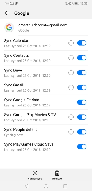 Your information will be synchronised