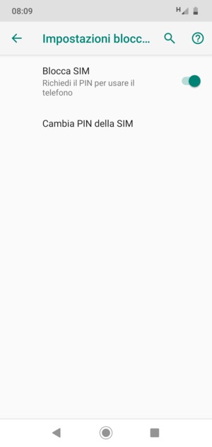 Seleziona Cambia PIN della SIM