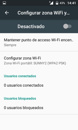 Seleccione Configurar zona Wi-Fi