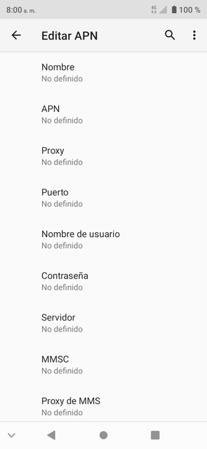 Introduzca la información de MMS