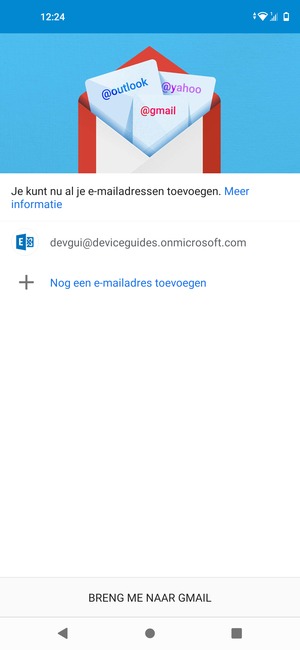Selecteer BRENG ME NAAR GMAIL