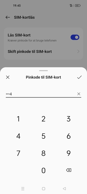 Indtast din Nye PIN-kode til SIM-kort og vælg OK