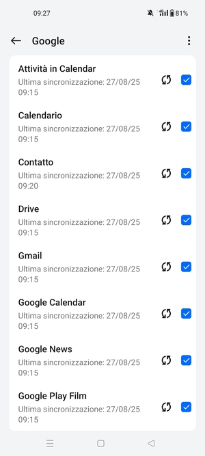 Seleziona il tasto Menu