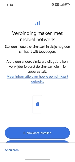 Selecteer E-simkaart instellen