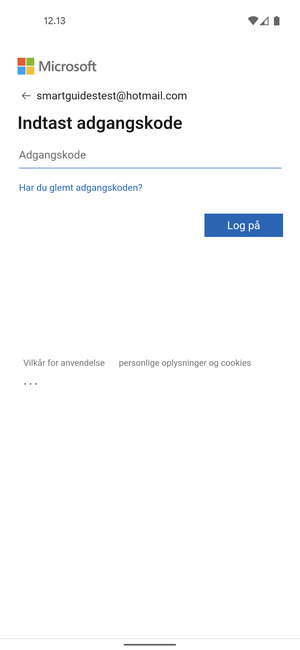 Indtast din adgangskode og vælg Log på