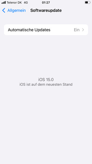 Falls Ihr iPhone aktualisiert ist, wird Ihnen der folgende Bildschirm angezeigt.