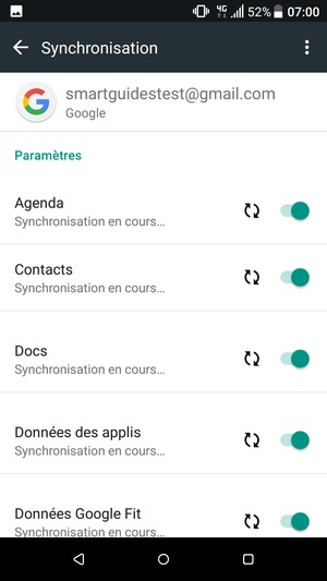Vos informations seront synchronisées